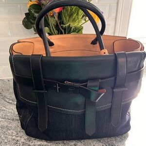 Reed Krakoff Bag. Black, denim and beige interior